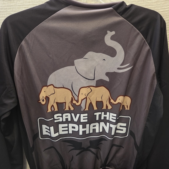 Global Cycling Gear Gcg Save The Elephants Polyester Windbreaker Xl Nwt - Picture 6 of 7